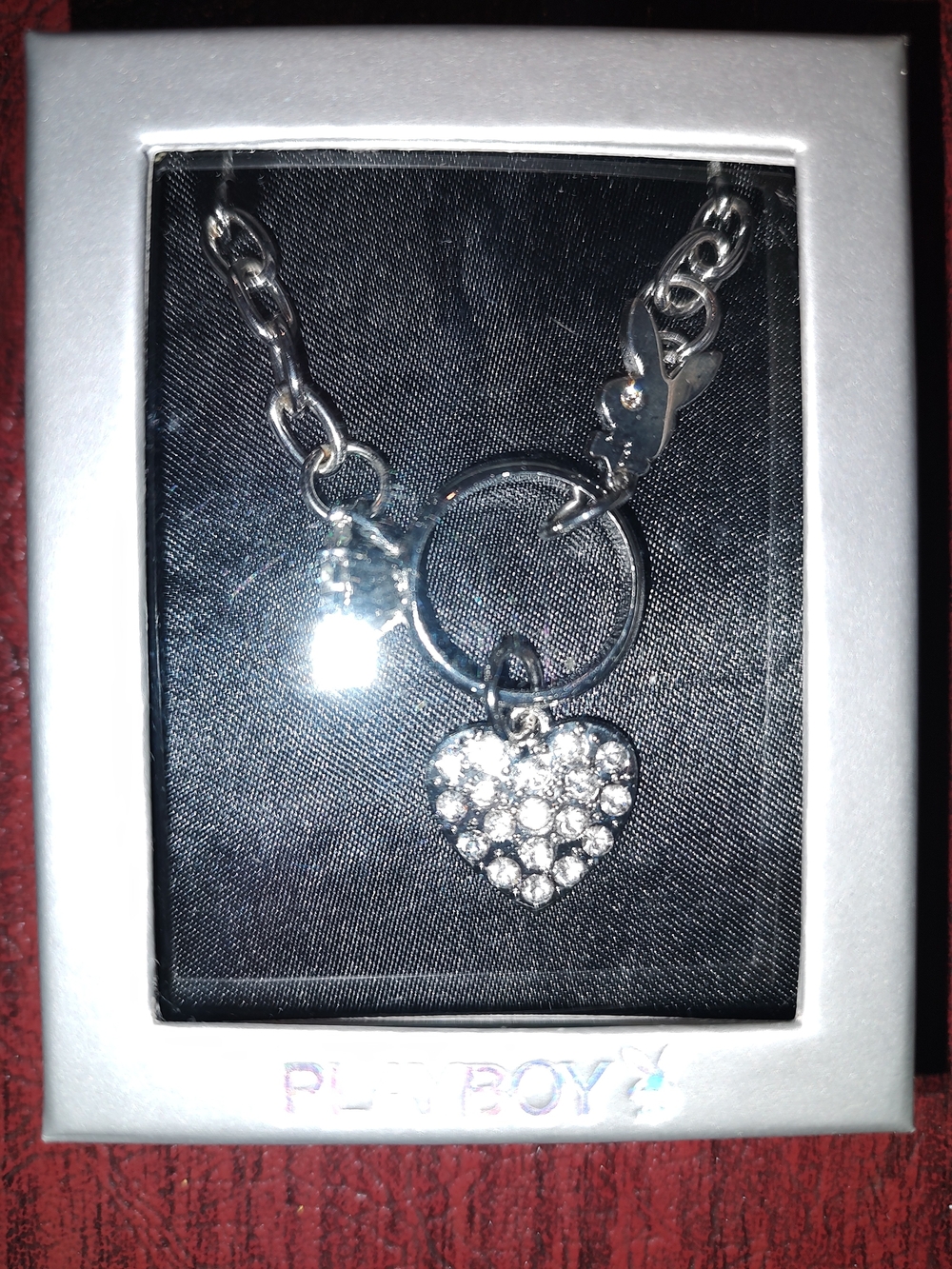 Playboy Silver Heart Pendant Necklace - Silver